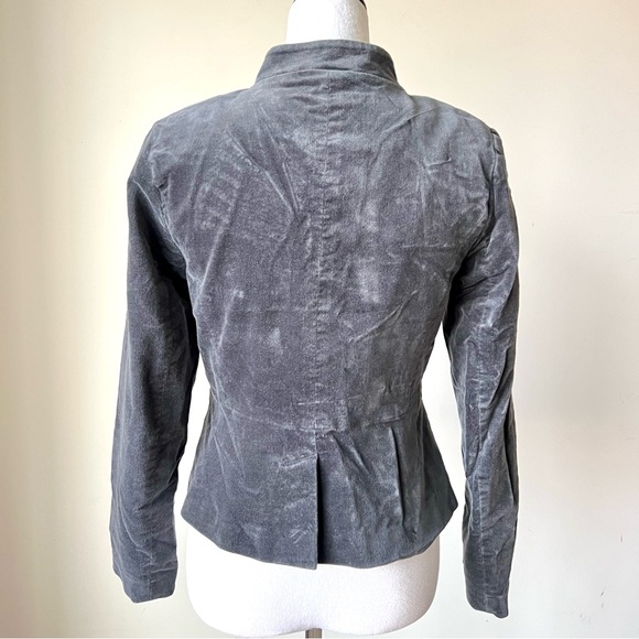 LOFT Petites Gray Velvet Mandarin Collared Blazer—SZ. 4P - Picture 4 of 16